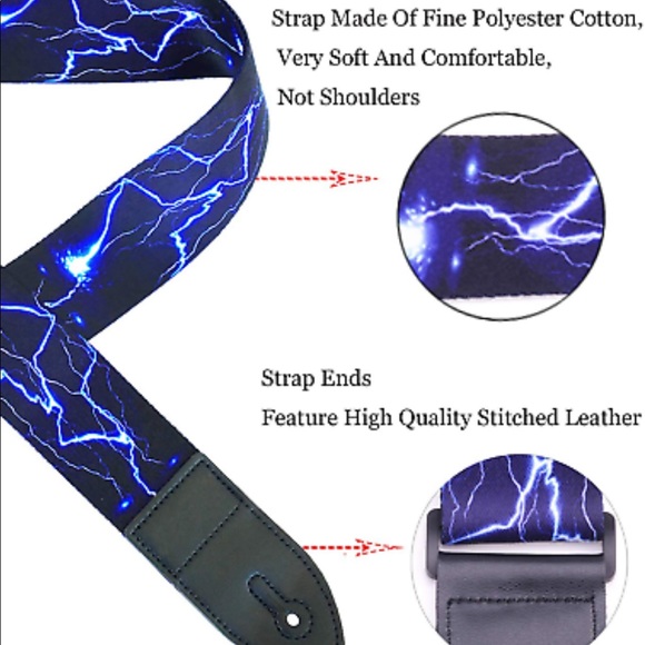 NWOT Wogod Guitar Strap Jacquard Weave Hootenanny Guitar Strap With Leather Ends - Picture 7 of 8